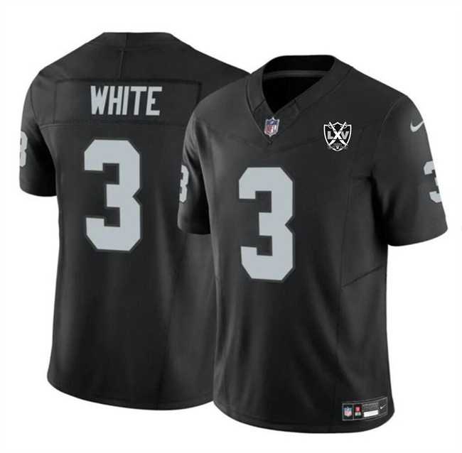 Men & Women & Youth Las Vegas Raiders #3 Zamir White Black 2024 F.U.S.E 65th Anniversary Patch Vapor Stitched Jersey->las vegas raiders->NFL Jersey